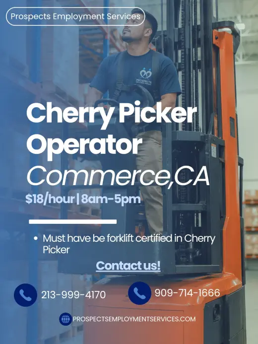 CHERRY PICKER OPERATOR IN COMMERCE