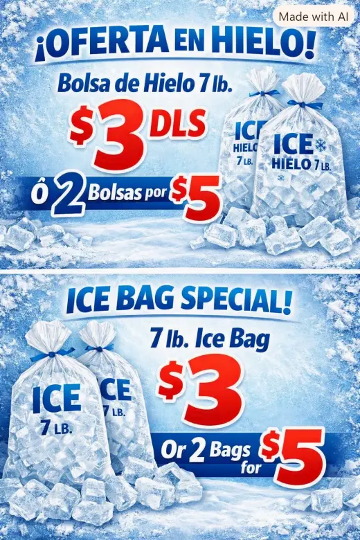 Bolsas de Hielo en Venta - Oferta Especial de 7 lb.