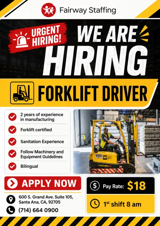 Hiring Forklift Driver