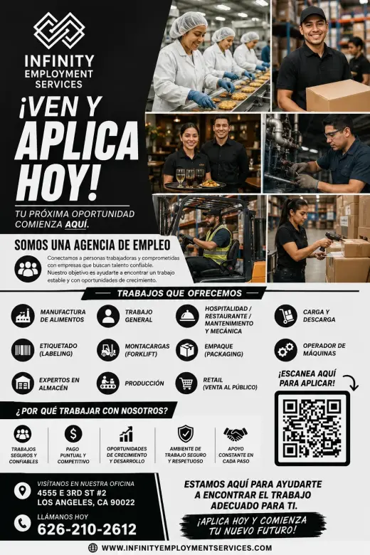 ¿BUSCAS TRABAJO? TENEMOS OPORTUNIDADES PARA TI