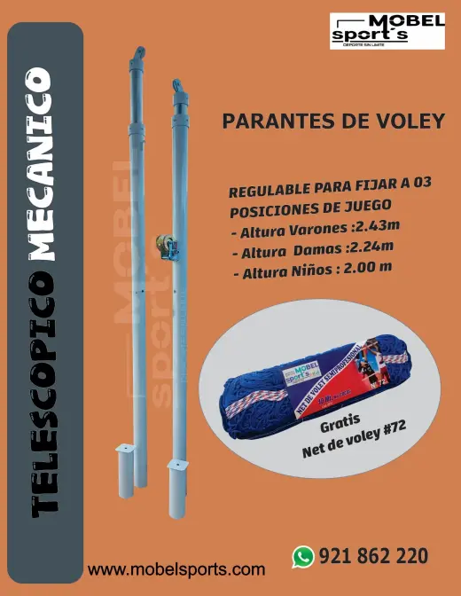 Postes de Voleibol Ajustables con Red Gratis
