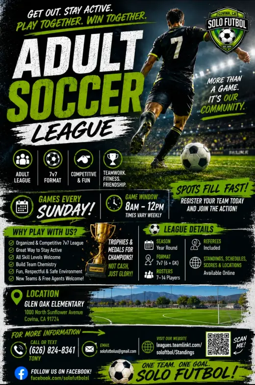 ¡Únete a Nuestra Liga de Fútbol para Adultos - Juega y Compite!