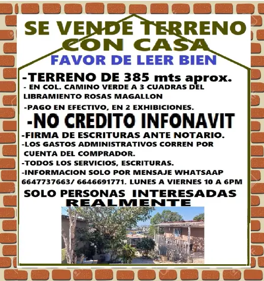 SE VENDE TERRENO CON CASA, UBICADO A 5 MINUTOS DEL CRUCERO 5 Y 10