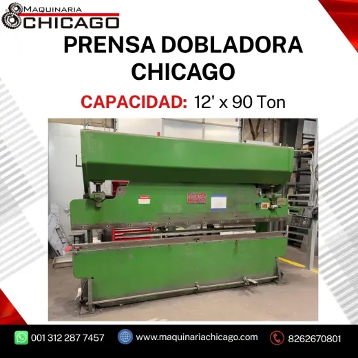 PRENSA DOBLADORA DE CORTINA CHICAGO DREIS & KRUMP 12' x 90 Ton