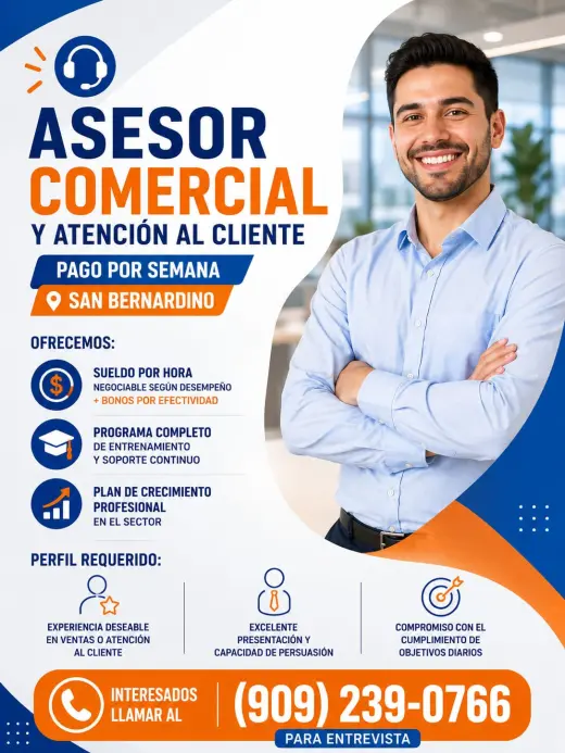Asesor de orientación y soporte al cliente – San Bernardino