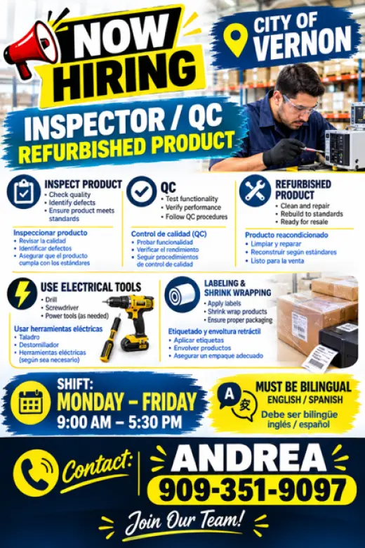 Inspector/ QC