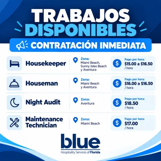 Trabajos disponibles en Hoteles en todo miami