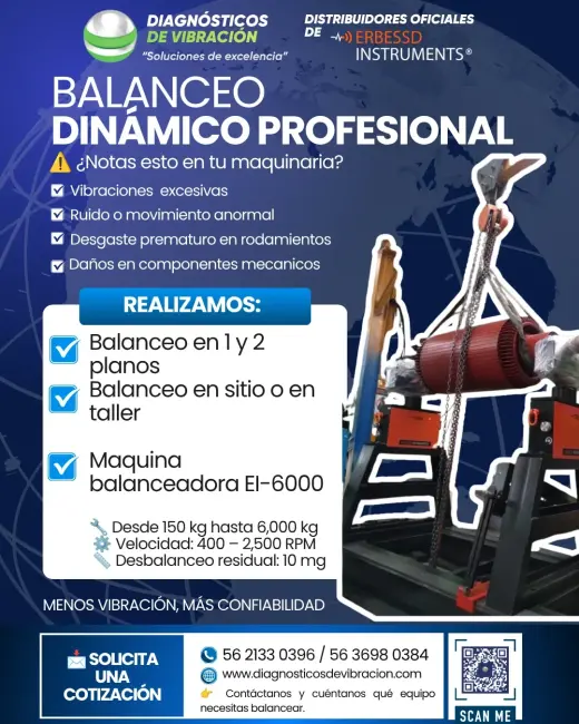 Servicio de balanceo dinámico a maquinaria rotativa