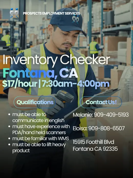 Trabajo de Inventorio en Fontana