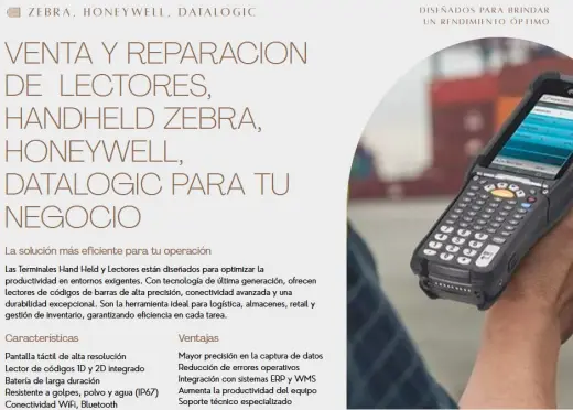 Venta y Reparación de Terminales o Hand Held  Zebra, Honeywell, Datalogic