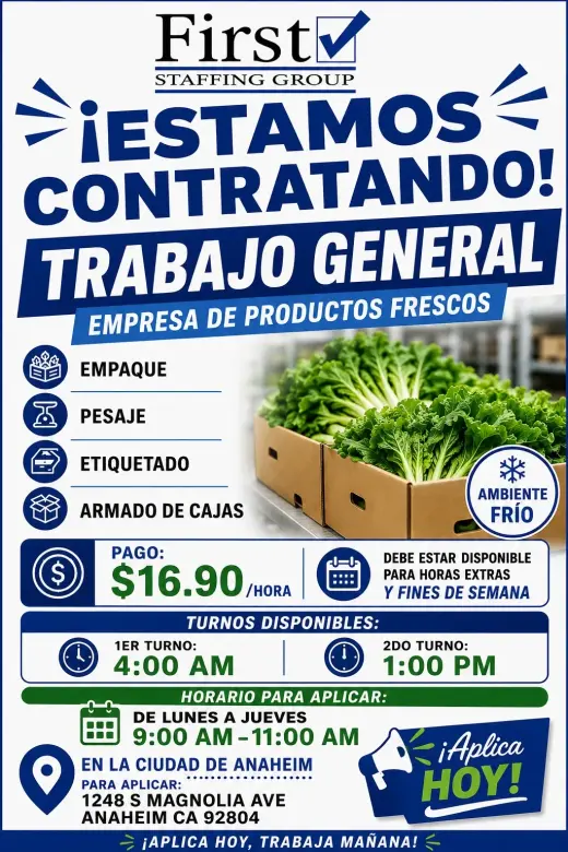 TRABAJO DISPONIBLE