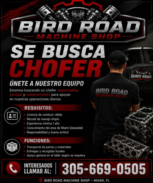 Se Busca Chofer para Taller de Maquinaria