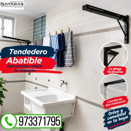 ¡TENDEDERO ABATIBLE DE ROPA – PRÁCTICO, RESISTENTE Y AHORRADOR DE ESPACIO