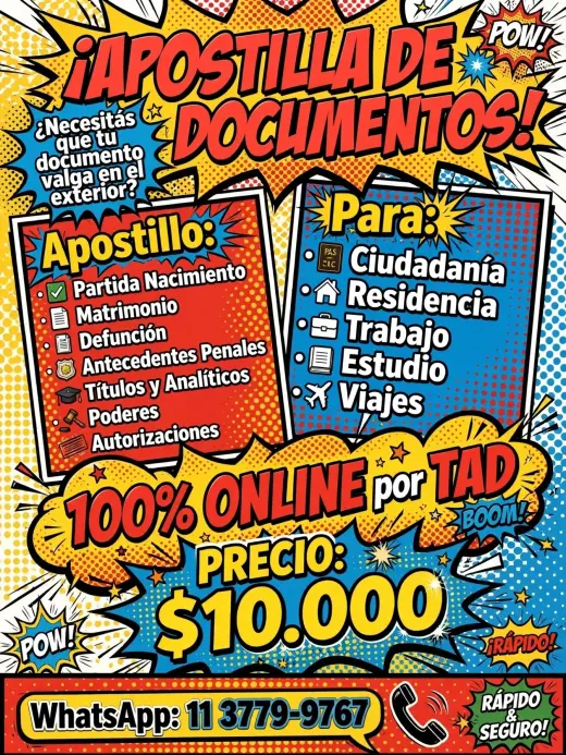 Trámite de apostilla de documentos para el exterior