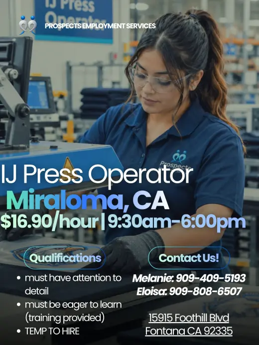 TRABAJO EN MIRALOMA, CA