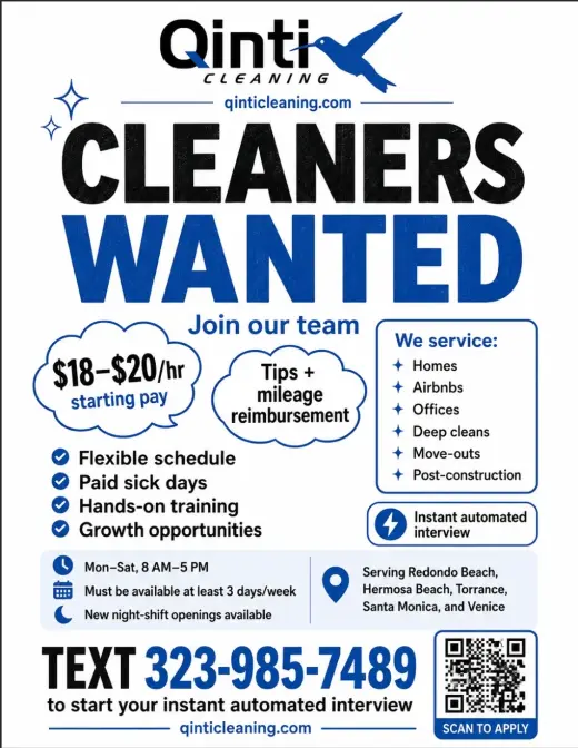 House Cleaner / Limpiador(a) de Casas, Airbnbs y Oficinas | SOUTH BAY