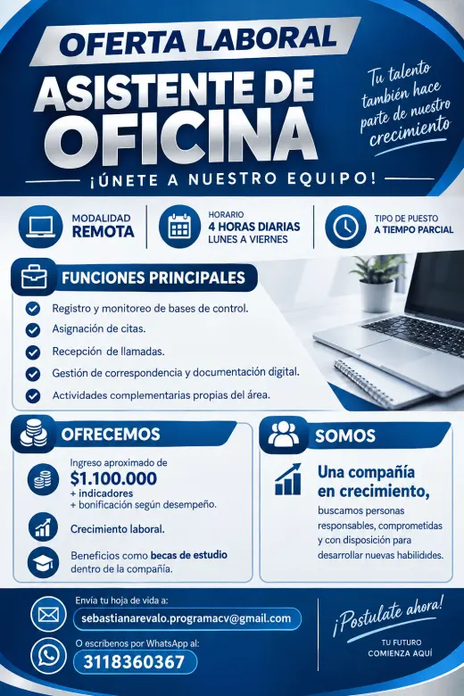 Convocatoria abierta: se buscan asistentes y auxiliares