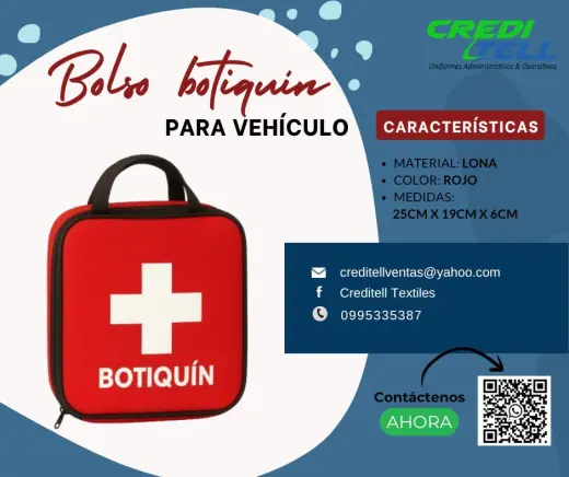Bolso botiquín vehicular para primeros auxilios