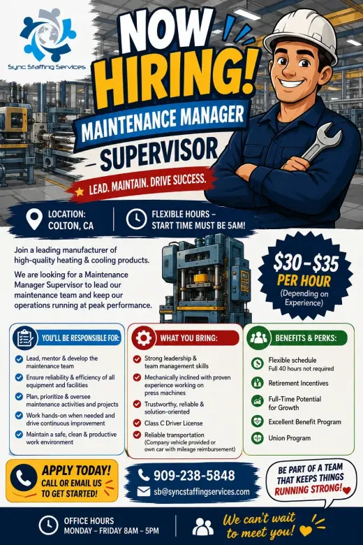 🚨 Now Hiring: Bilingual Maintenance Supervisor 🚨