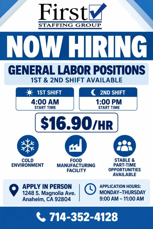 LABOR GENERAL - AMBIENTE FRIO