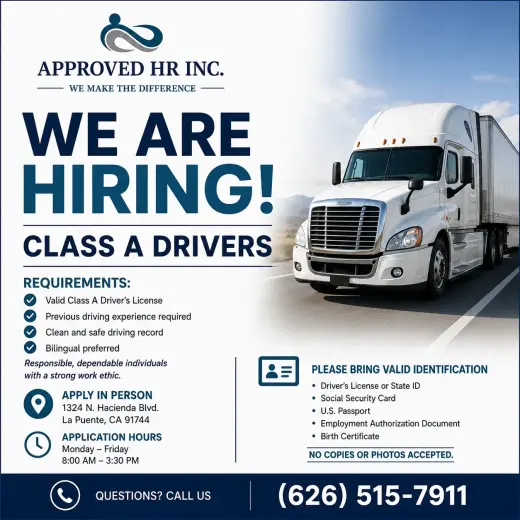 CLASS A DRIVERS NEEDED!