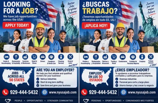 ¡Estamos Contratando! Múltiples Oportunidades de Trabajo en EE. UU.