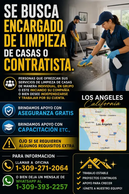 EMPLEOS PARA PERSONAS CON EXPERIENCIA EN LIMPIEZA DE CASAS