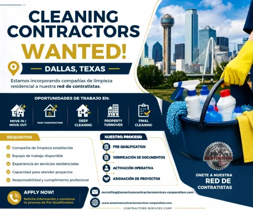 🚨 CLEANING CONTRACTORS DALLAS, TEXAS 🚨