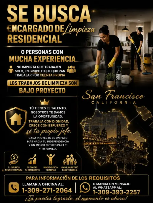 OPORTUNIDAD DE TRABAJO EN RUBRO DE LIMPIEZA DE CASAS