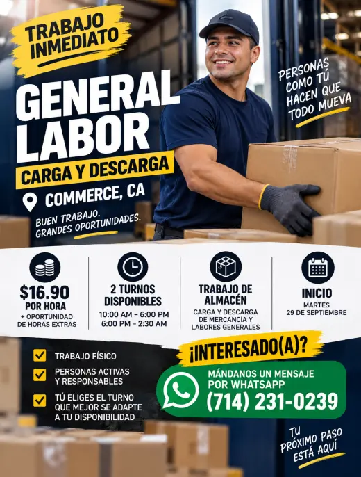 GENERAL LABOR CARGA Y DESCARGA COMMERCE, CA