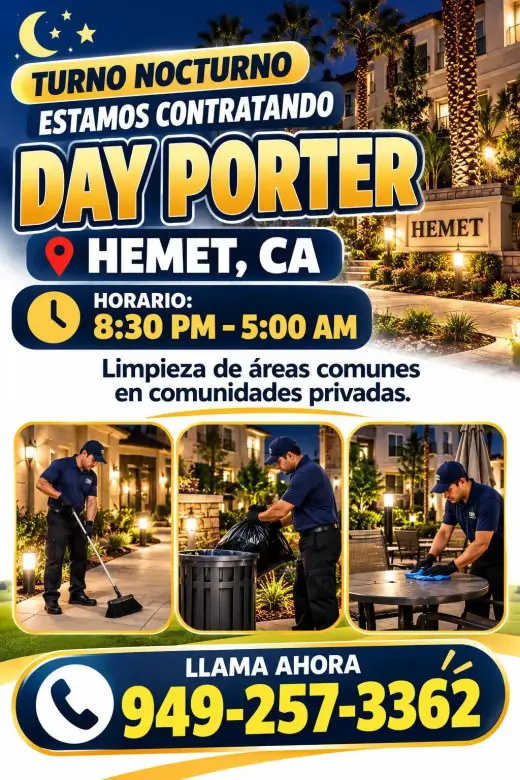 Day Porter en Hemet