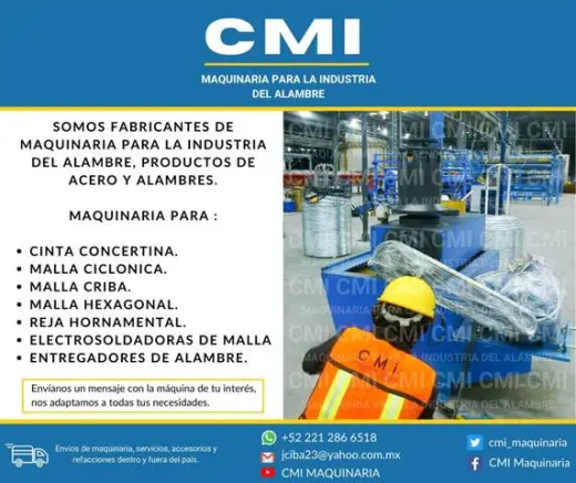 MAQUINARIA PARA MALLA CICLONICA,ALAMBRE DE PUAS,MALLA HEXAGONAL,ELECTROSOLDADORA