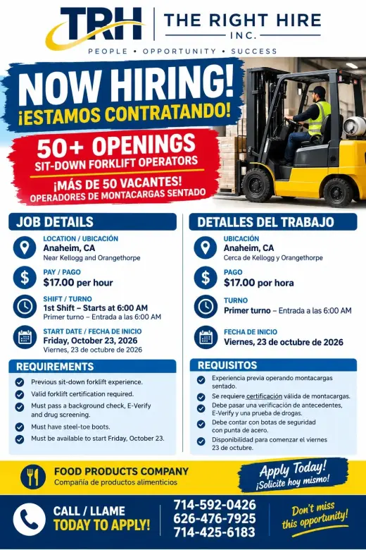🚨 NOW HIRING! / ¡ESTAMOS CONTRATANDO!