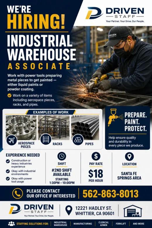 Warehouse Associate: Metal Works