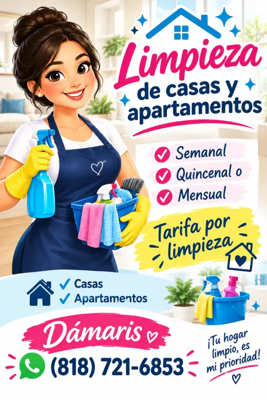 Ofrezco servicio de limpieza de casas, apartamentos o lo que necesites