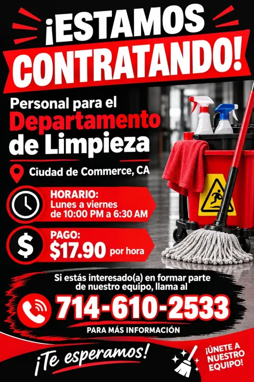 📢 ¡ESTAMOS CONTRATANDO!