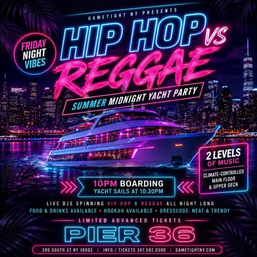 Hip Hop vs Reggae Yacht Party - Summer Midnight Vibes