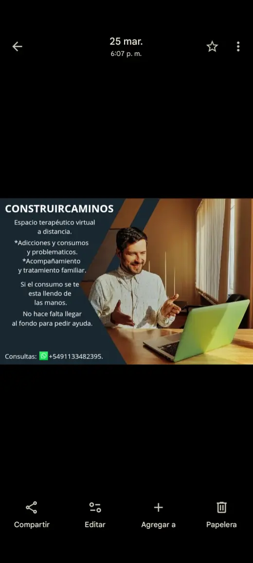 Terapia virtual a distancia.