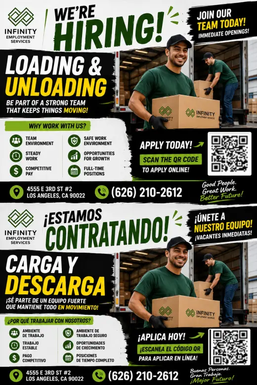 🚛 NOW LOADING & UNLOADING / ¡CONTRATANDO CARGA Y DESCARGA! 📦