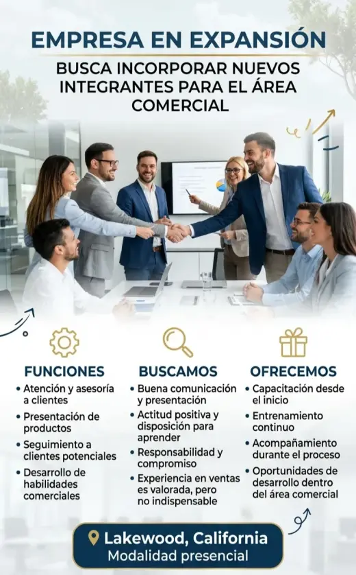 ASESOR/A DE VENTAS – CAPACITACIÓN INCLUIDA