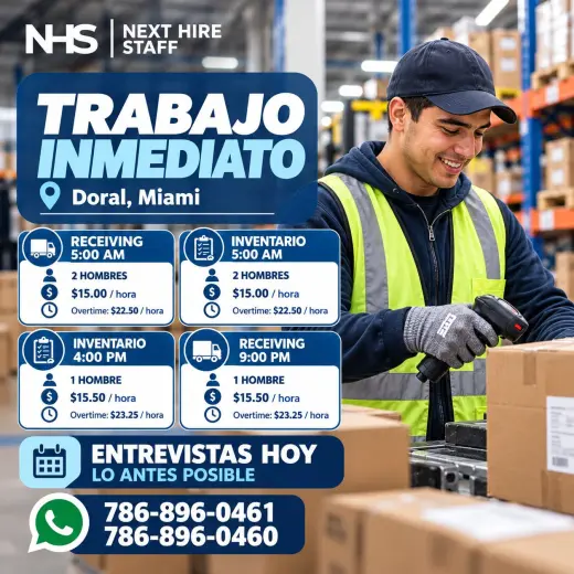 ¡VACANTES INMEDIATAS!