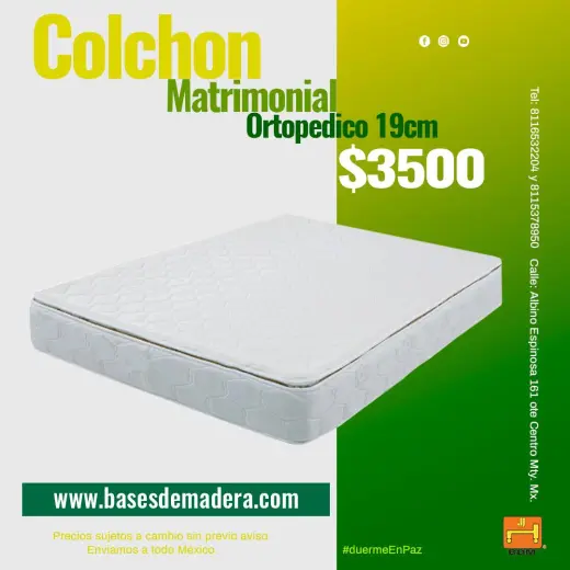 ¿Buscas un Colchón Matrimonial Ortopédico de 19 cm en Monterrey?