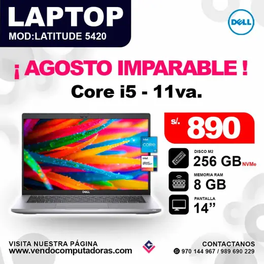 Laptop DELL core i5 - 11va. / Latitude 5420