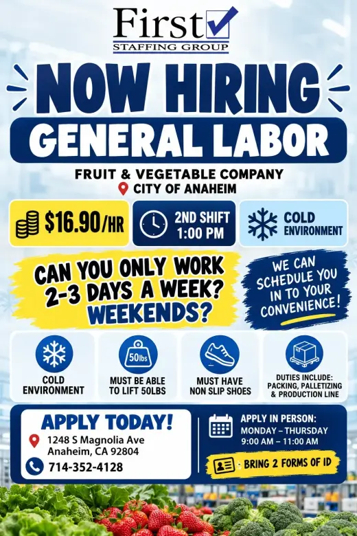 2ND SHIFT GENERAL LABOR