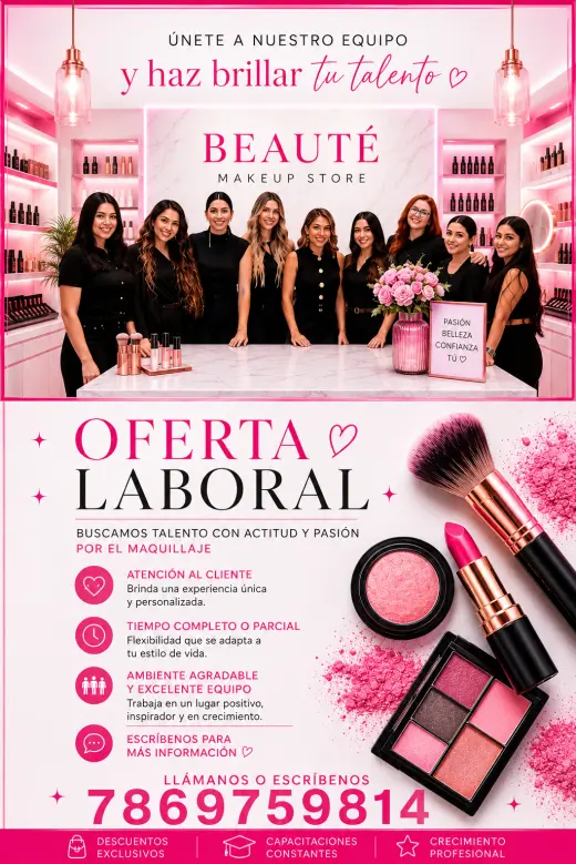 Únete a Nuestro Equipo de Maquillaje - ¡Oportunidad Laboral Emocionante!