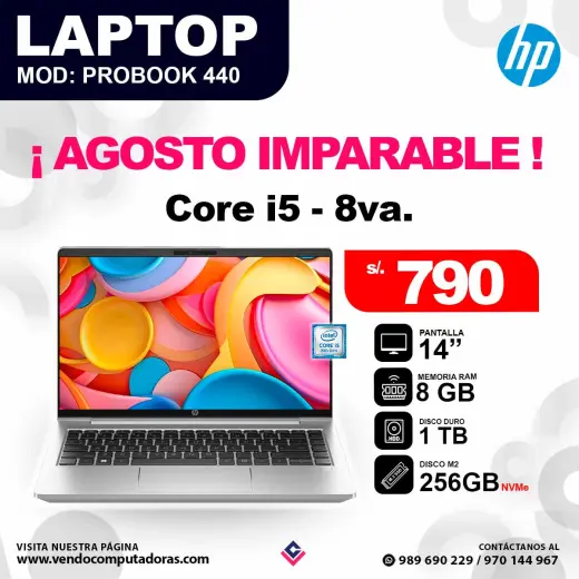 Laptop HP ProBook 440 G6 core i5 - 8va.