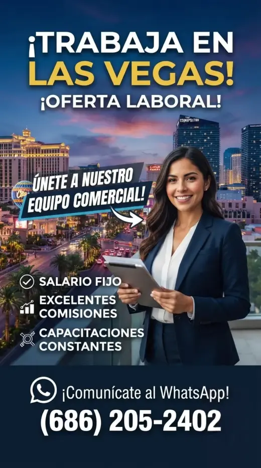 ¡Oportunidad de Empleo en Las Vegas! Buscamos Asesor Comercial