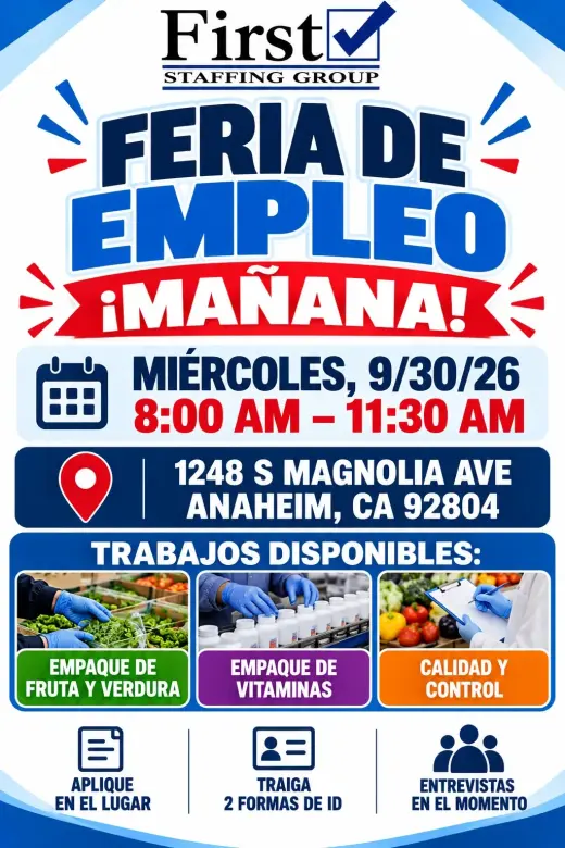 FERIA DE TRABAJO MIERCOLES 9/30/26