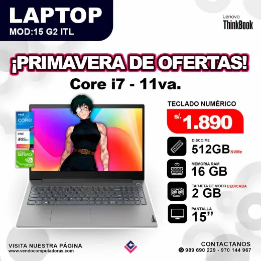 Laptop Lenovo Thinkbook 15 G2 ITL core i7 - 11va.