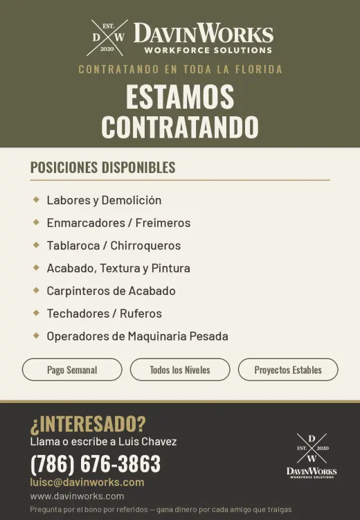 Trabajadores de Construcción — Varias Posiciones